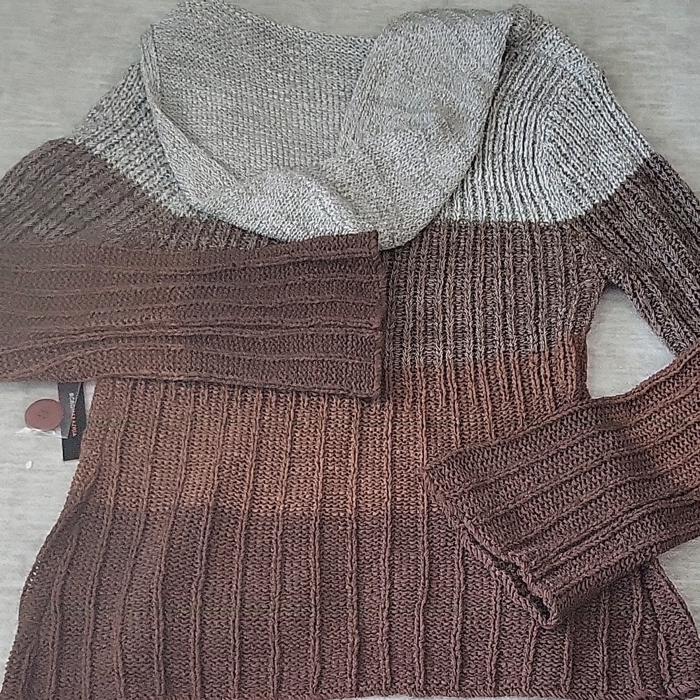 BCBGMaxAzria Brown and Gray Knit Cardigan - Picture 5 of 5
